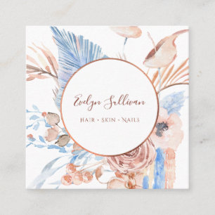 Affärskortet Boho tropical bouquet Fyrkantigt Visitkort