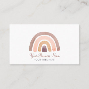 Affärskortet Boho Watercolor Rainbow Visitkort