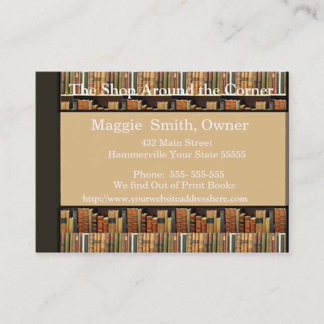 Affärskortet bok i bakgrunden visitkort (Framsida)