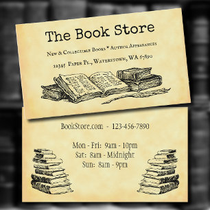 Affärskortet Bok Store Anpassningsbar Visitkort