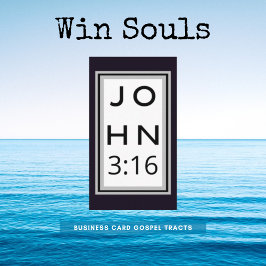 Affärskortet Bold Black John 3:16 Gospel Tract Visitkort