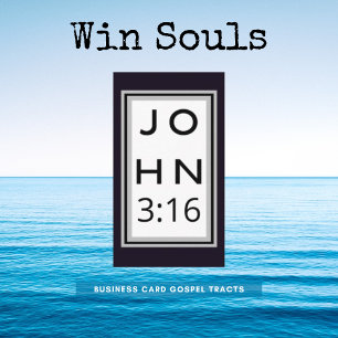 Affärskortet Bold Black John 3:16 Gospel Tract Visitkort