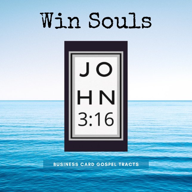 Affärskortet Bold Black John 3:16 Gospel Tract Visitkort (Business Card Gospel Tracts)