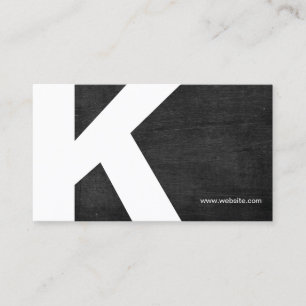 Affärskortet Bold Initial Monogram Black Wood Visitkort