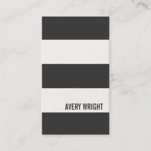 Affärskortet Bold Modern Black and White Stripe Visitkort