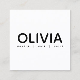 Affärskortet Bold Modern Black White Typography Fyrkantigt Visitkort