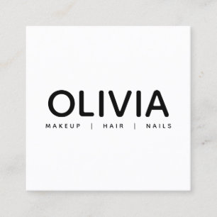 Affärskortet Bold Modern Black White Typography Fyrkantigt Visitkort