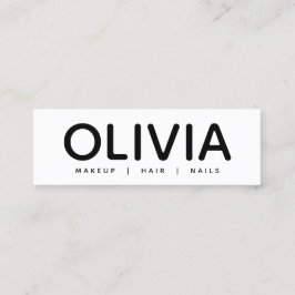 Affärskortet Bold Modern Black White Typography Mini Visitkort