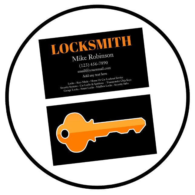Affärskortet Bold Modern Locksmith Services Visitkort (Locksmith)