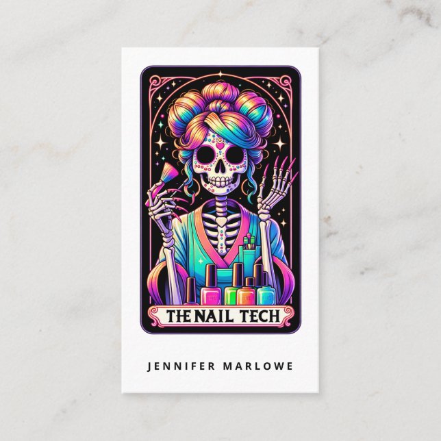 Affärskortet Bold Nagel Tech Tarot Card Visitkort (Framsida)