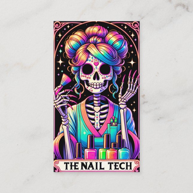 Affärskortet Bold Nagel Tech Tarot Card Visitkort (Framsida)