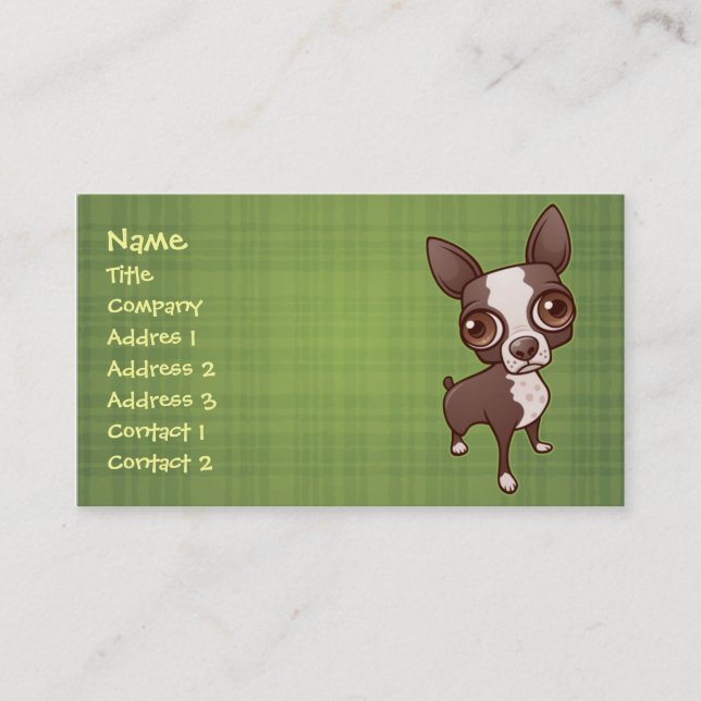 Affärskortet Boston Terrier Visitkort (Framsida)