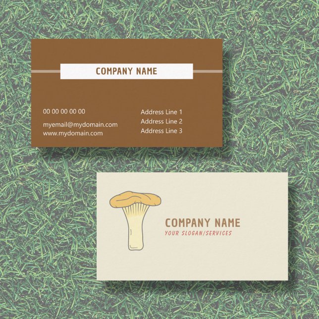 Affärskortet Botanical Chanterelle Mushroom Visitkort (Botanical Chanterelle Mushroom Business Card)