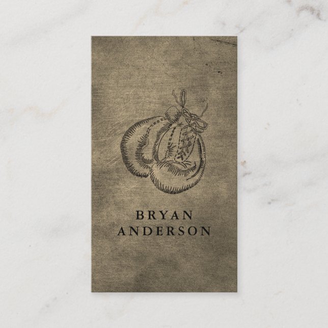 Affärskortet Boxinghandskar, Klubb Visitkort (Framsida)