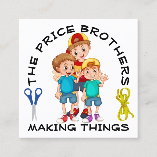 Affärskortet Boys Designers Fyrkantigt Visitkort (Framsida)