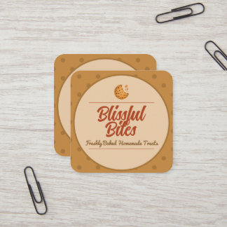 Affärskortet Bread Bakery Cook Homemade Square Fyrkantigt Visitkort