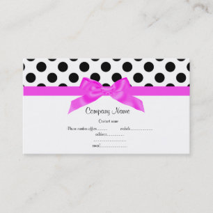 AFFÄRSKORTET BRIGHT ROSA & WHITE POLKA DOT VISITKORT