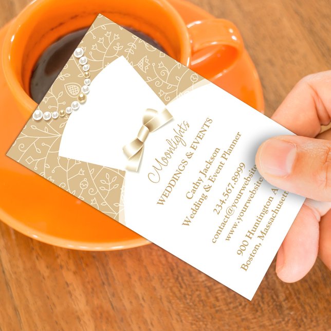 Affärskortet bröllop Möhippa White Dress Visitkort (Skapare uppladdad)