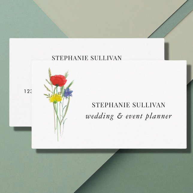 Affärskortet bröllop och Event Planner Wildblomma Visitkort (Skapare uppladdad)