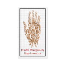 Affärskortet Brown Henna Hand Yoga Instructor