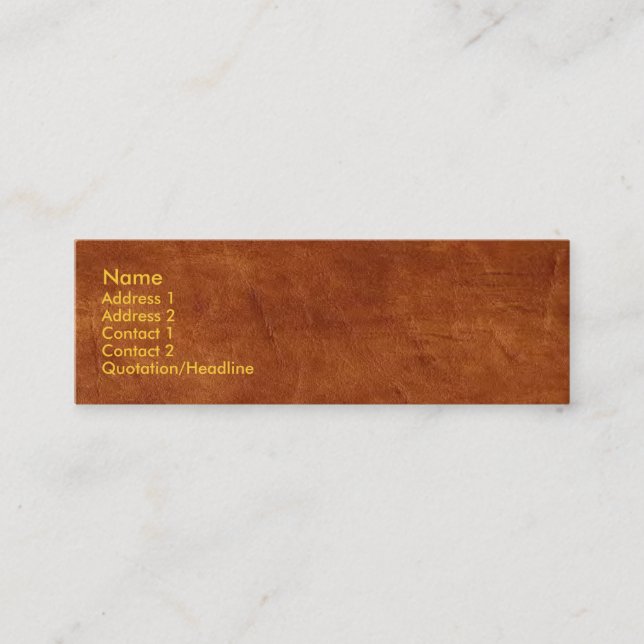 Affärskortet Brown Leather Mini Visitkort (Framsida)