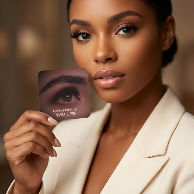Affärskortet Brows & Lash Tech Fyrkantigt Visitkort (Brows & Lashes Tech Business Cards)