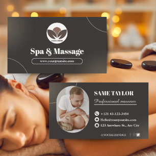 Affärskortet Brun modern spa & massage Visitkort