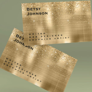 Affärskortet Brushed Gold Foil och Glitter Visitkort