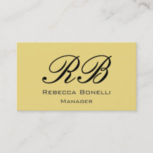 Affärskortet Buff Beige Black Monogram Manager Visitkort