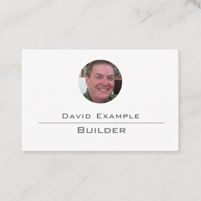 Affärskortet Builder med Photo of Holder Visitkort (Framsida)