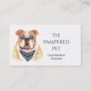 Affärskortet Bull Dog Pet Groomer/Vet/Sitters Visitkort