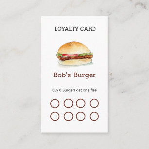 Affärskortet Burger-restaurang Loyalty Visitkort