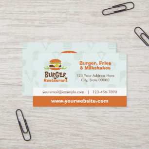 Affärskortet Burger Restaurang Visitkort
