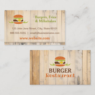 Affärskortet Burger Restaurang Visitkort