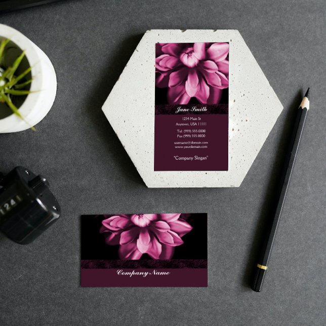Affärskortet Burgundy Bloom Visitkort (Burgundy Bloom Business Card)