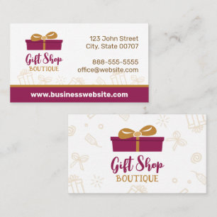 Affärskortet Burgundy Gift Shop Boutique Visitkort