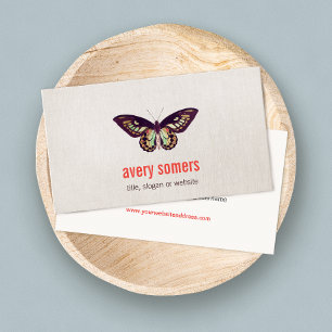 Affärskortet Butterfly Linen-utseende Visitkort
