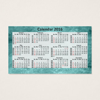 Affärskortet Calendar 2016 Blue Marbeled. Visitkort