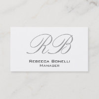 Affärskortet CalliGraphics White Monogram Manager