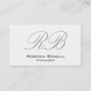 Affärskortet CalliGraphics White Monogram Manager Visitkort