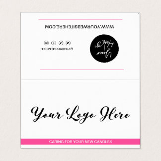 Affärskortet Candle Care & Customer Tacked Foltyd Visitkort