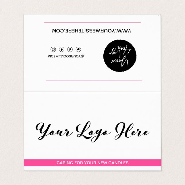Affärskortet Candle Care & Customer Tacked Foltyd Visitkort (Utsida ovikt)
