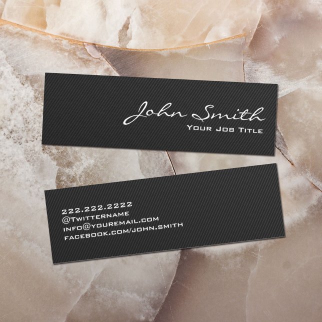 Affärskortet Carbon Fiber Black Mini Visitkort (Skapare uppladdad)