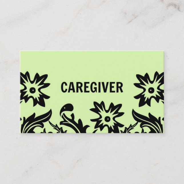 Affärskortet Caregiver Flower Visitkort (Framsida)