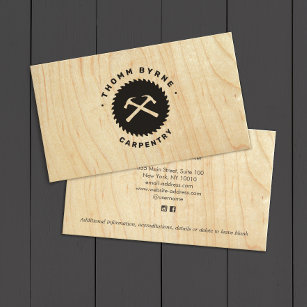 Affärskortet Carpenter Plywood Construction Visitkort