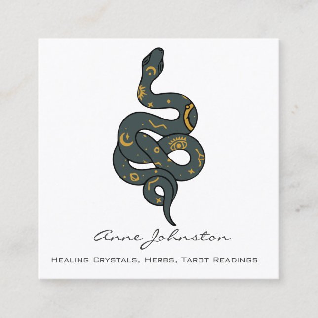 Affärskortet Celestial Snake Square Fyrkantigt Visitkort (Framsida)
