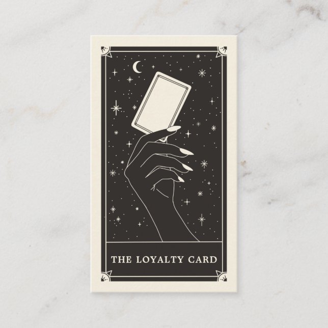 Affärskortet Celestial Tarot boho Loyalty Visitkort (Framsida)