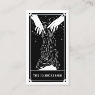Affärskortet Celestial Tarot Hairdresser Black Visitkort