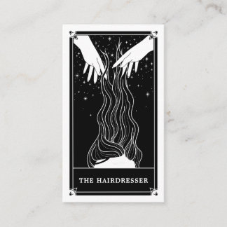 Affärskortet Celestial Tarot Hairdresser Black Visitkort