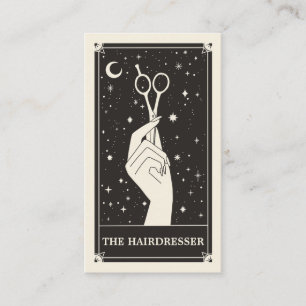 Affärskortet Celestial Tarot Hairdresser Black Visitkort